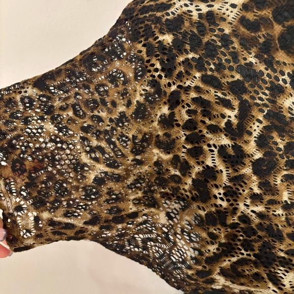 Vintage Y2K “Say Anything” Leopard Mesh Top - Picture 3 of 5